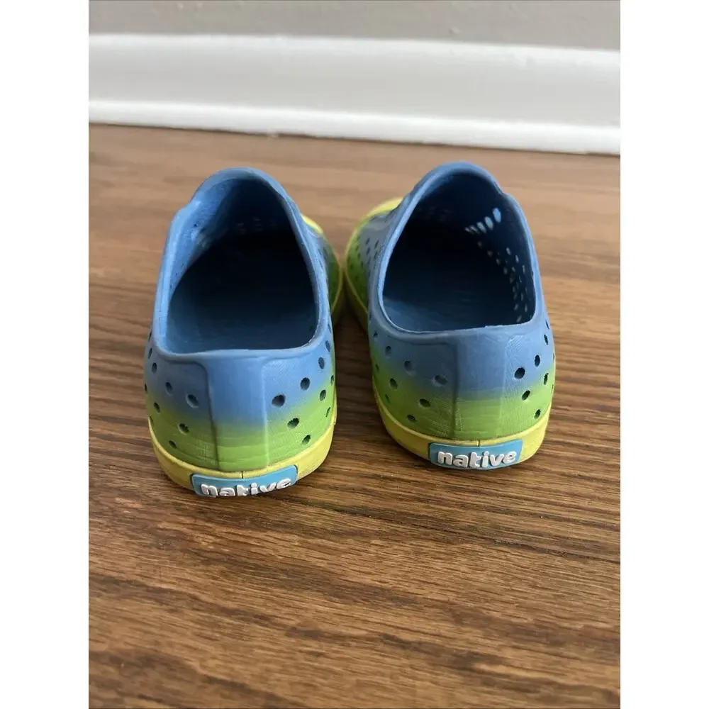 NATIVE JEFFERSON Ombre Blue Yellow WATER SANDALS SNEAKER SHOES TODDLER Child 8
